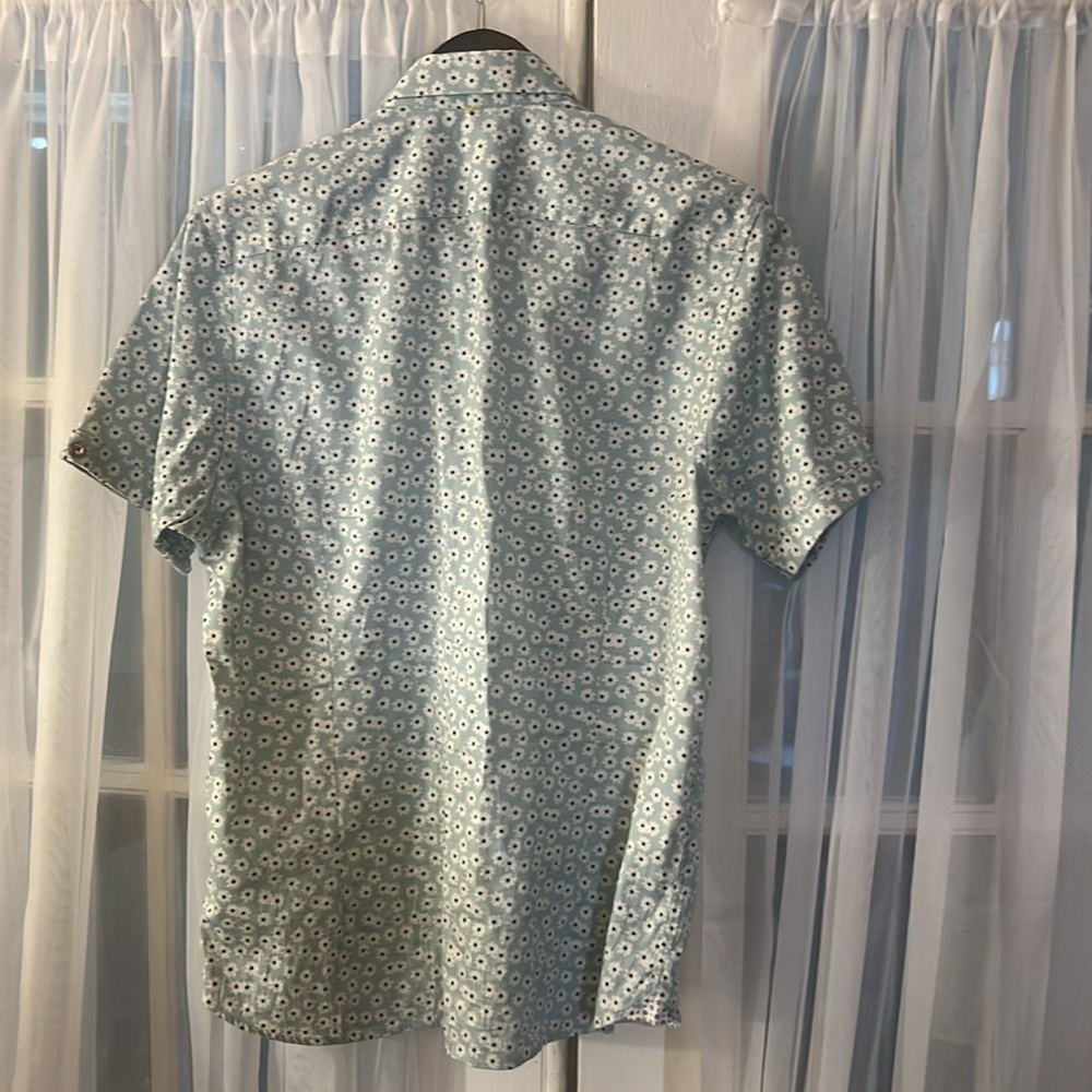 Ted Barker London Floral Geo Print Shirt Men’s Size 4 (Large) Blue - Picture 9 of 10